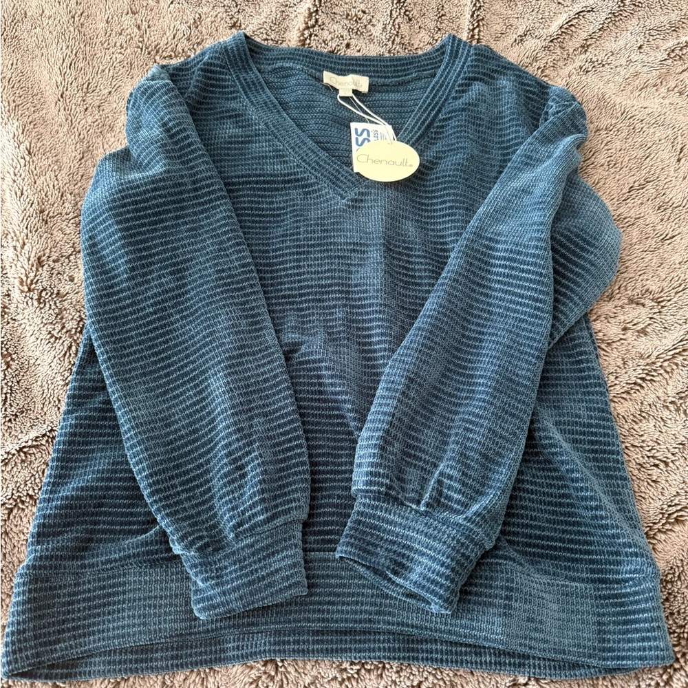 Chenault Women's Teal V-Neck Sweater